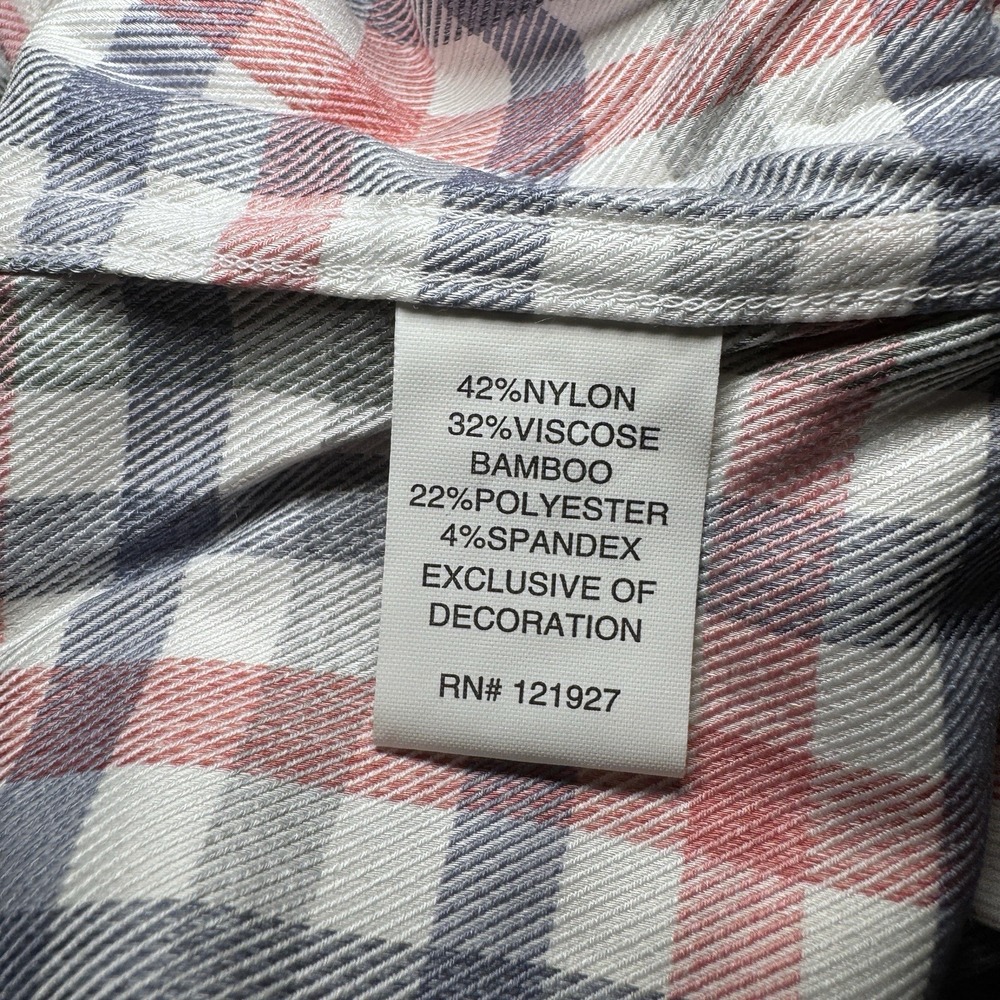 Johnnie O Performance Shirt L Large Callum Long Button Multicolor Plaid Bamboo - Picture 5 of 11